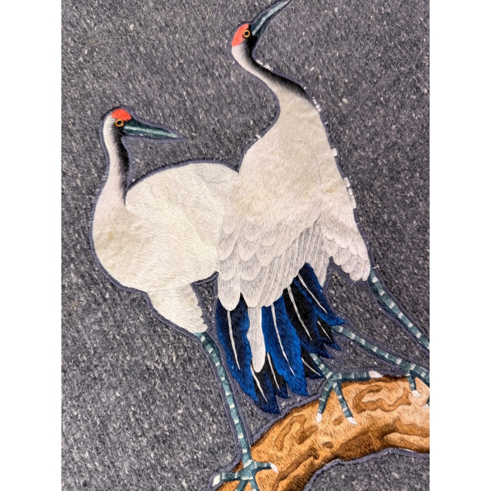 Vintage IB Diffusion Gray Embellished Crane Sweater Women's Size‎ P Silk Angora - Picture 2 of 10